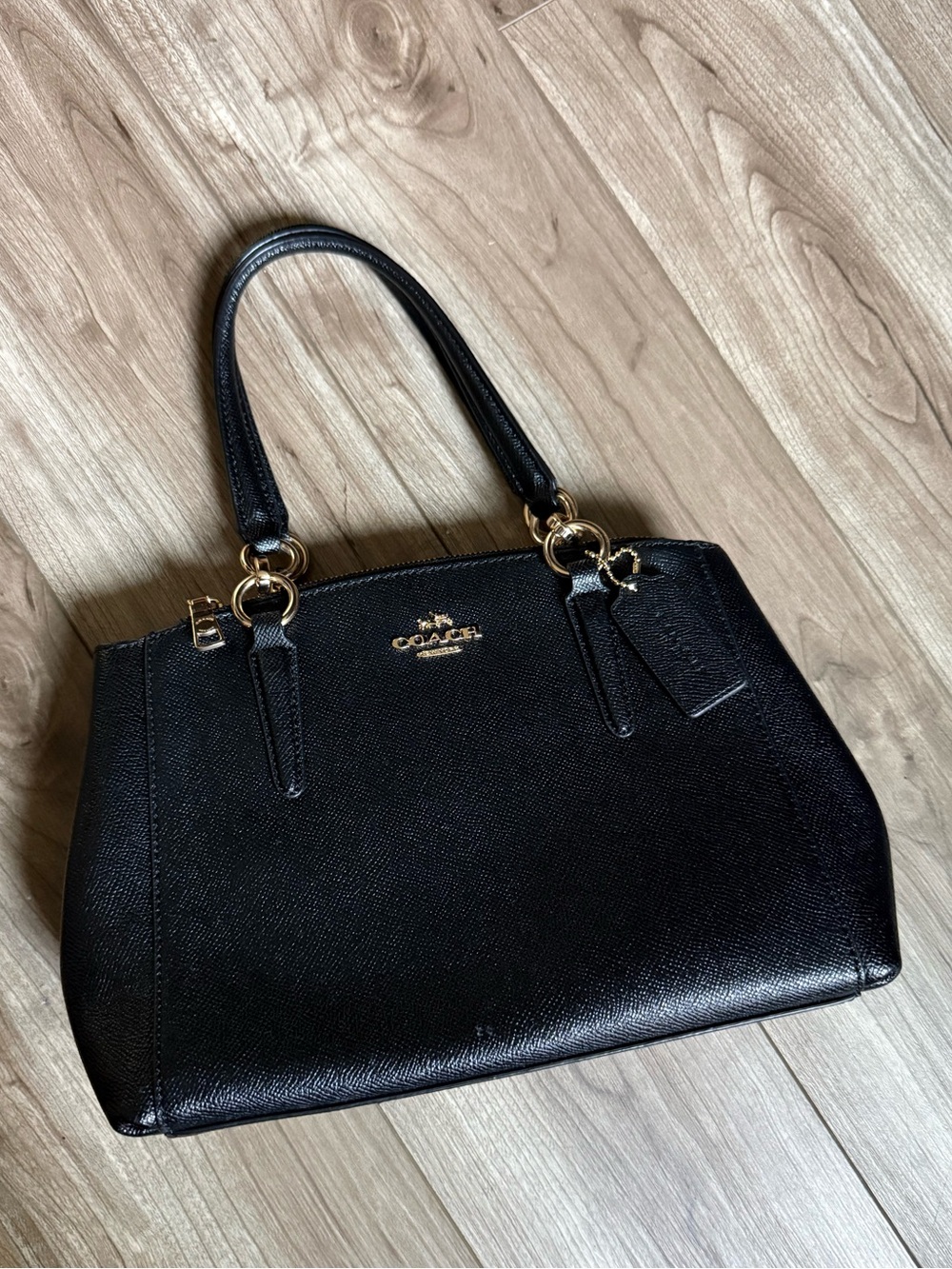 Vintage Coach Mini Surrey Carryall in Structured Black Leather